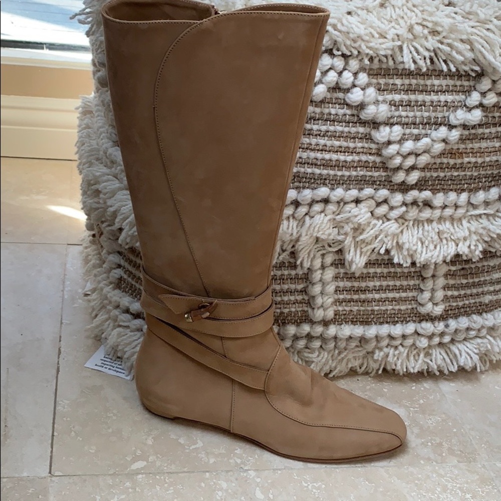 SALE JimmyChoo Tan Nabuk  Boot w/ Ankle Strap 38.5
